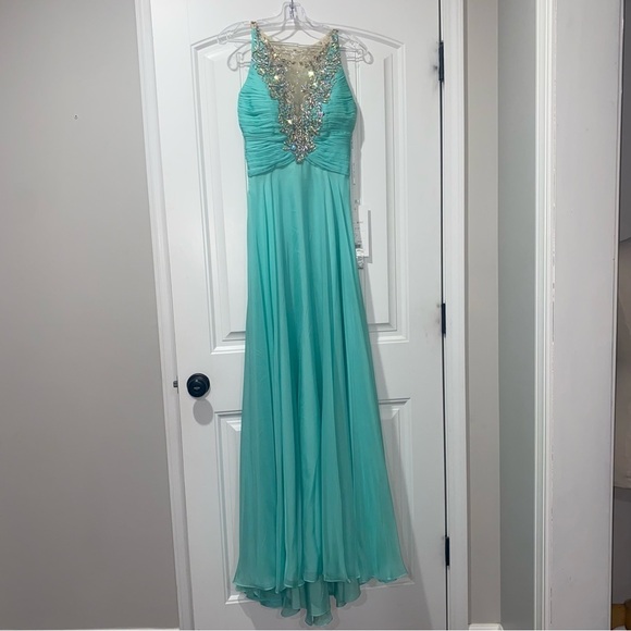 Rachel Allan Green Formal Size 0 - Picture 3 of 9